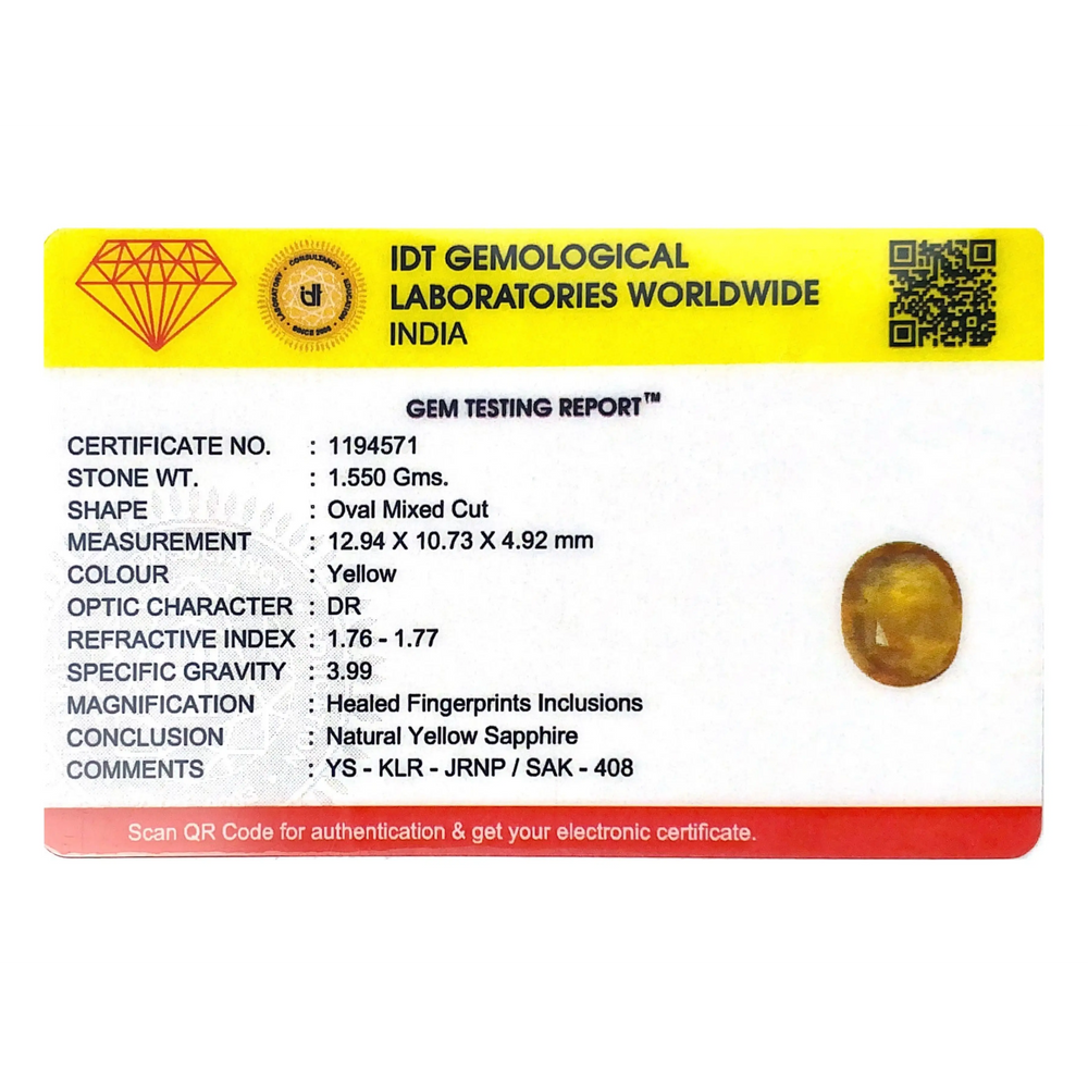 Yellow Sapphire - 7.75 Carat