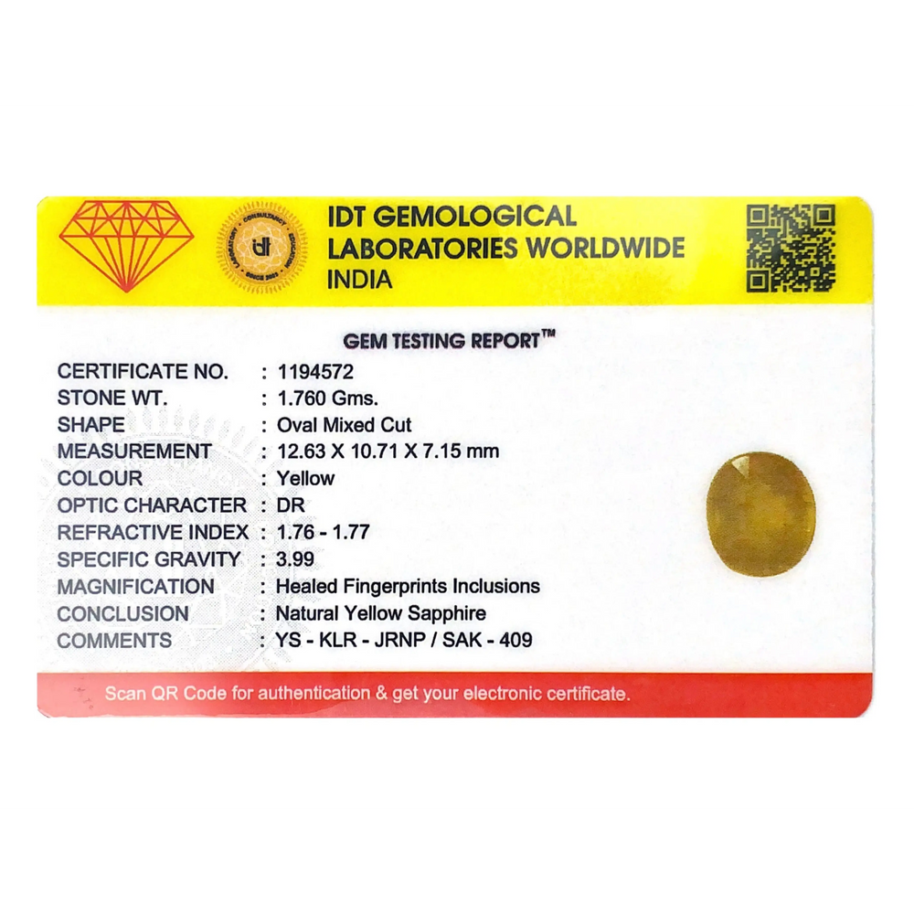 Yellow Sapphire - 8.8 Carat
