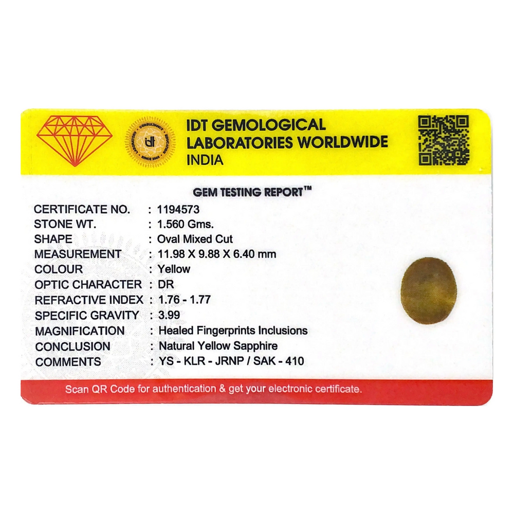 Yellow Sapphire - 7.8 Carat