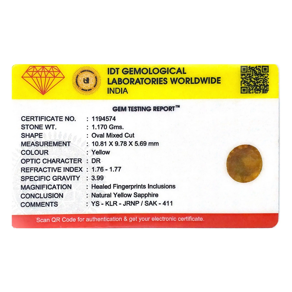 Yellow Sapphire - 5.85 Carat