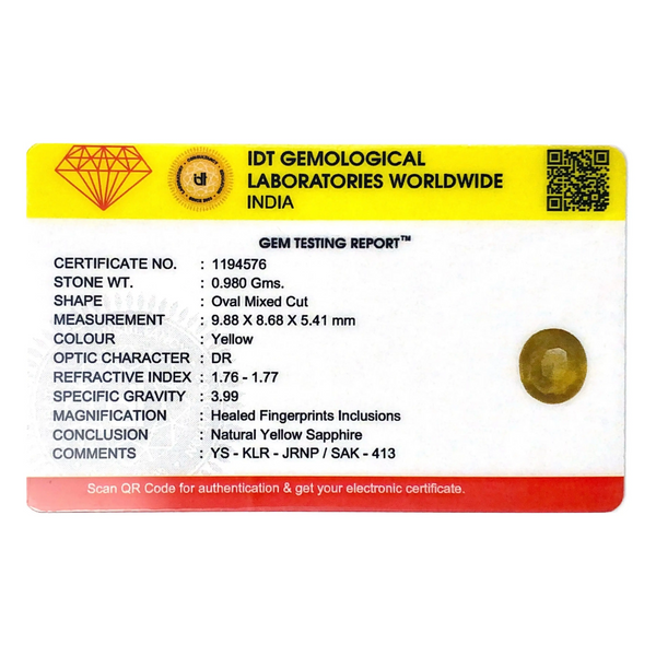 Yellow Sapphire - 4.9 Carat