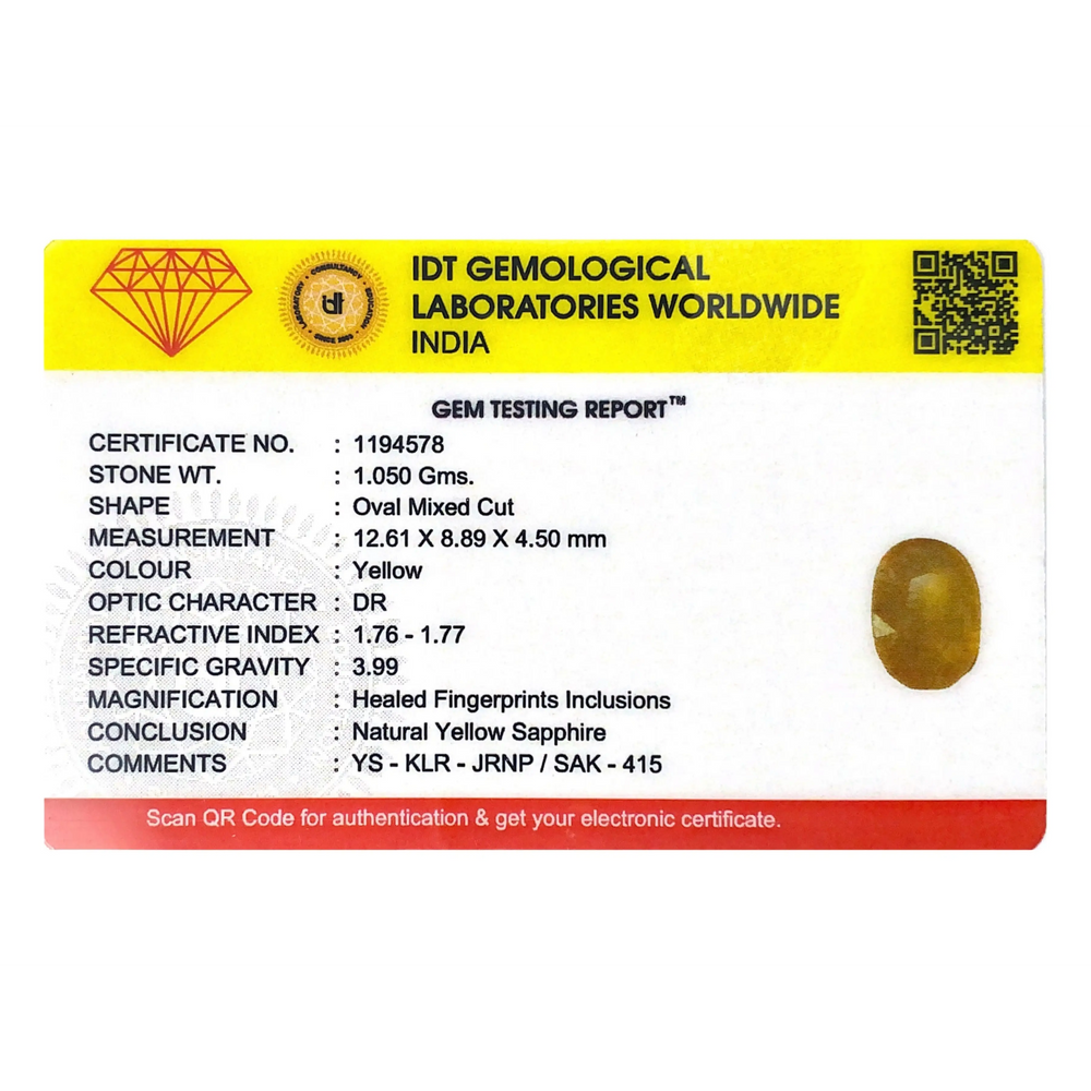 Yellow Sapphire - 5.25 Carat