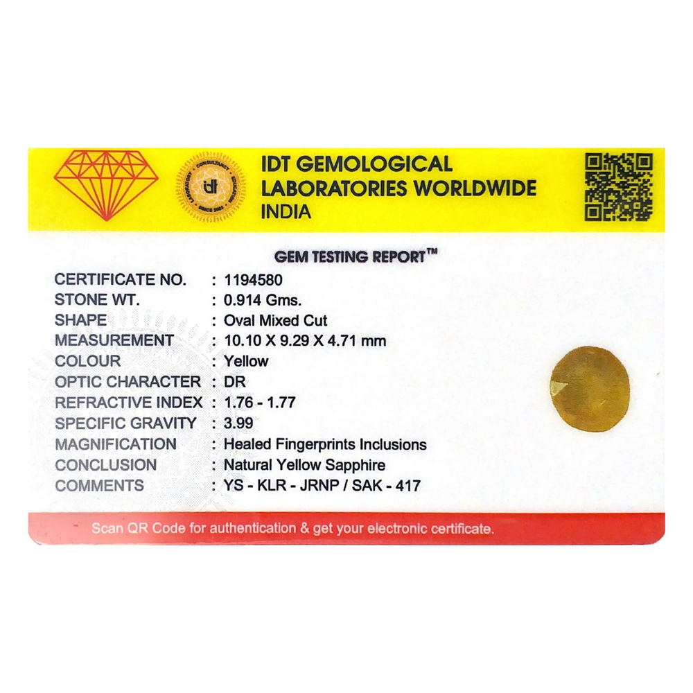 Yellow Sapphire - 4.57 Carat
