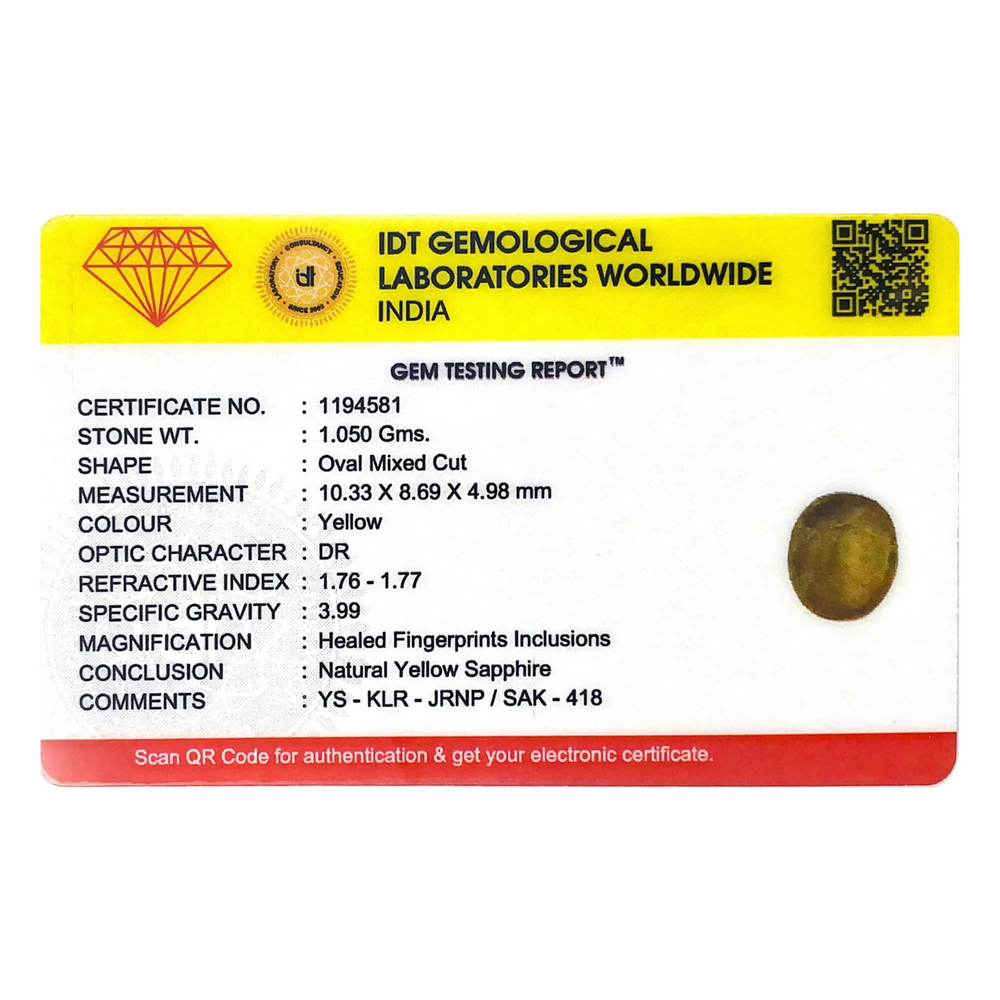 Yellow Sapphire - 5.25 Carat