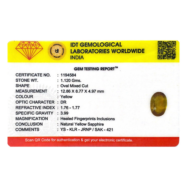 Yellow Sapphire - 5.6 Carat