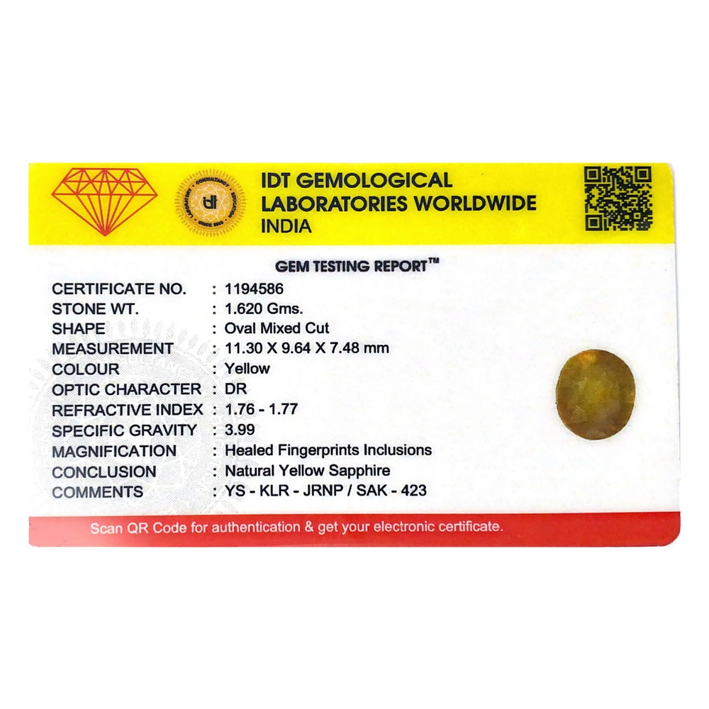 Yellow Sapphire - 8.1 Carat