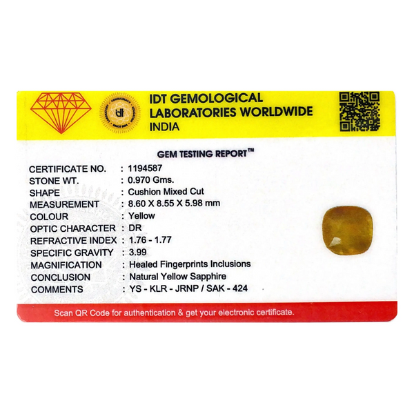 Yellow Sapphire - 4.85 Carat