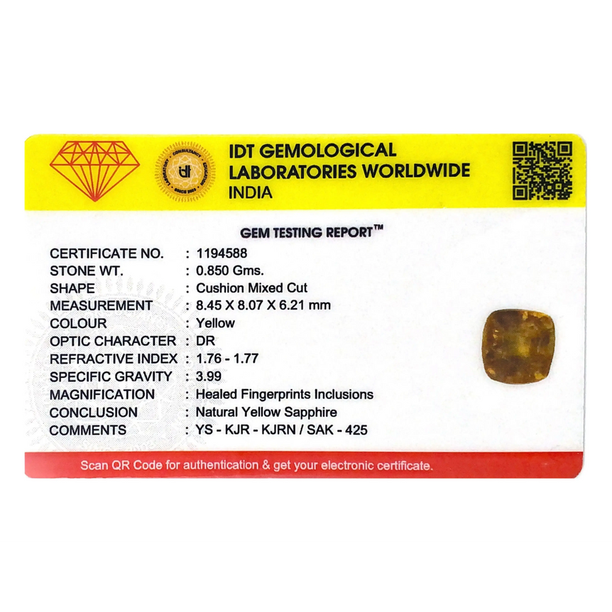 Yellow Sapphire - 4.25 Carat