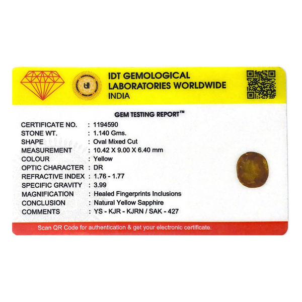 Yellow Sapphire - 5.7 Carat