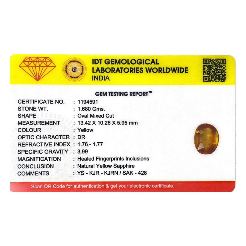 Yellow Sapphire - 8.4 Carat