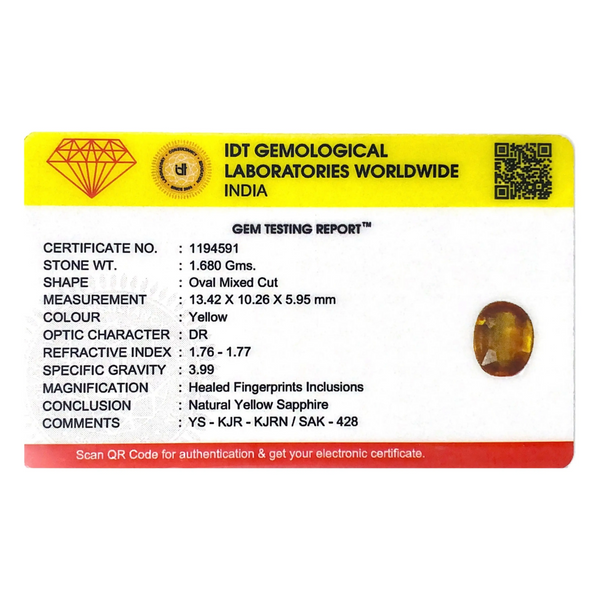 Yellow Sapphire - 8.4 Carat