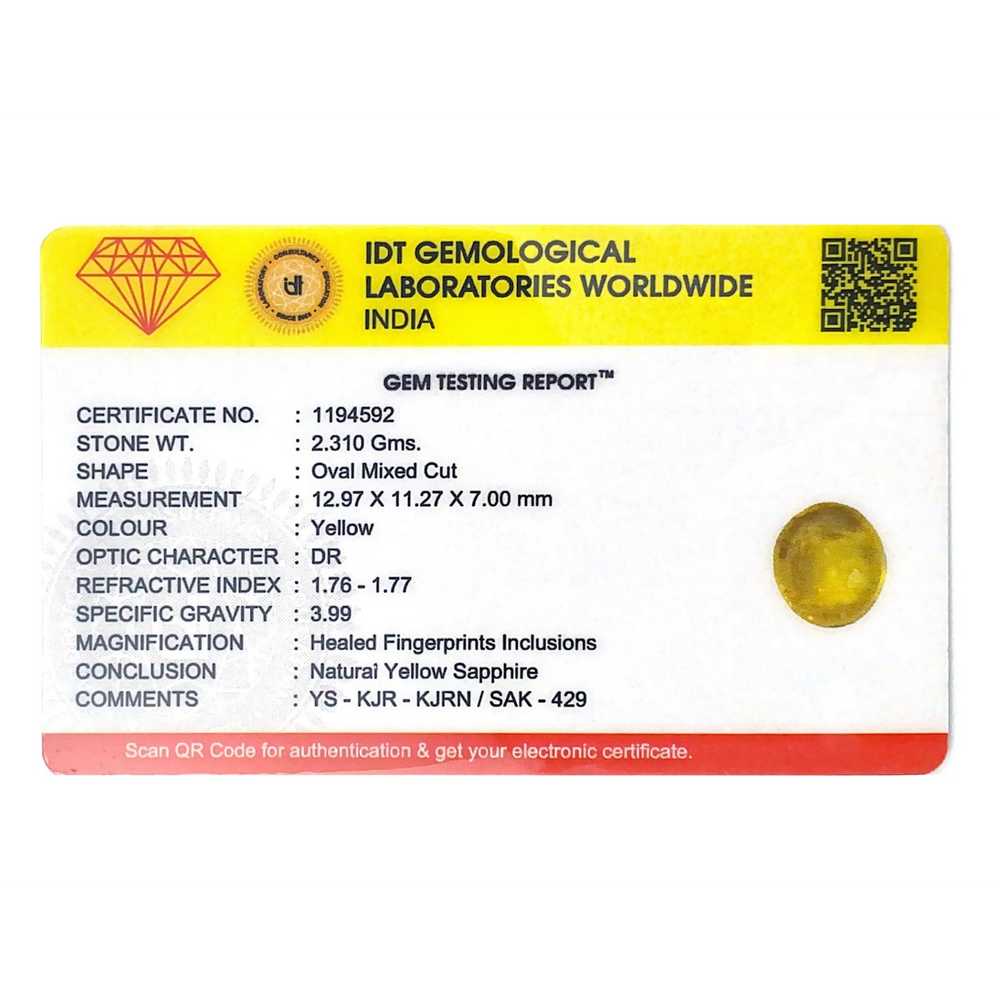 Yellow Sapphire - 11.55 Carat
