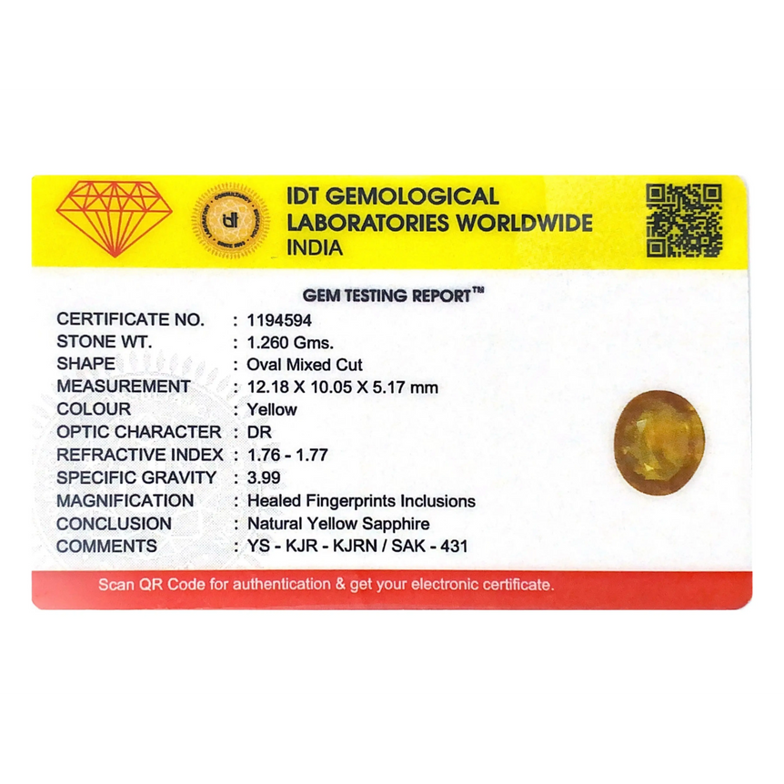 Yellow Sapphire - 6.3 Carat