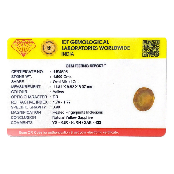 Yellow Sapphire - 7.5 Carat