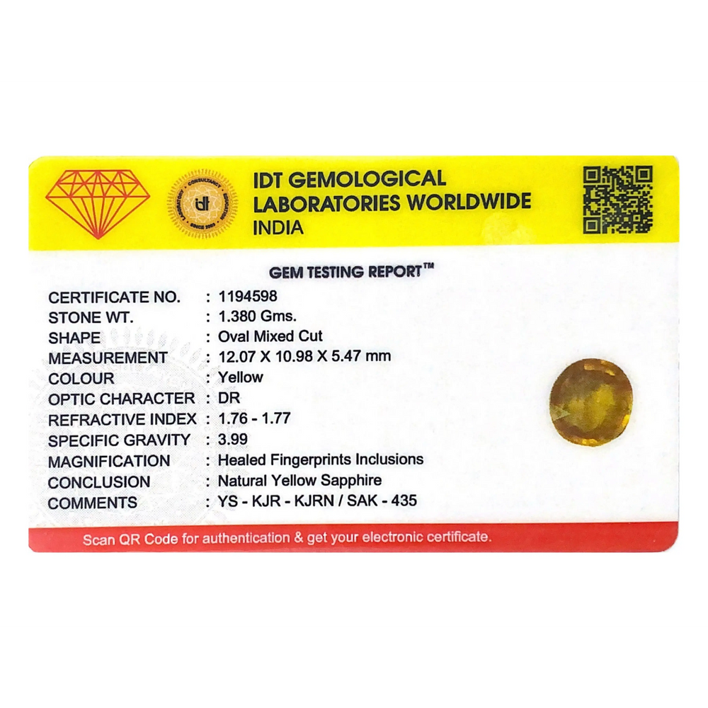 Yellow Sapphire - 6.9 Carat