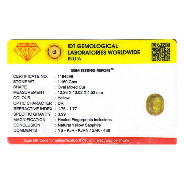 Yellow Sapphire - 5.8 Carat
