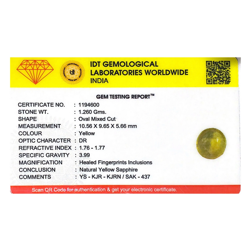Yellow Sapphire - 6.3 Carat