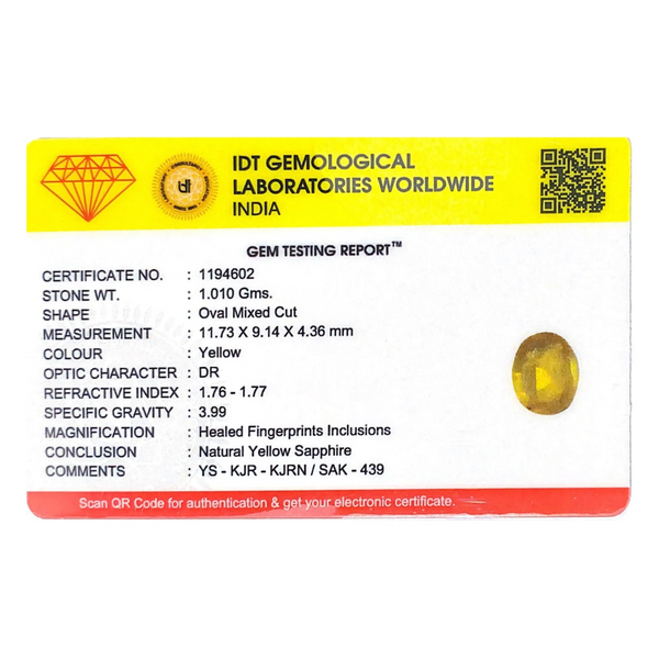 Yellow Sapphire - 5.05 Carat
