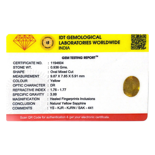 Yellow Sapphire - 4.68 Carat