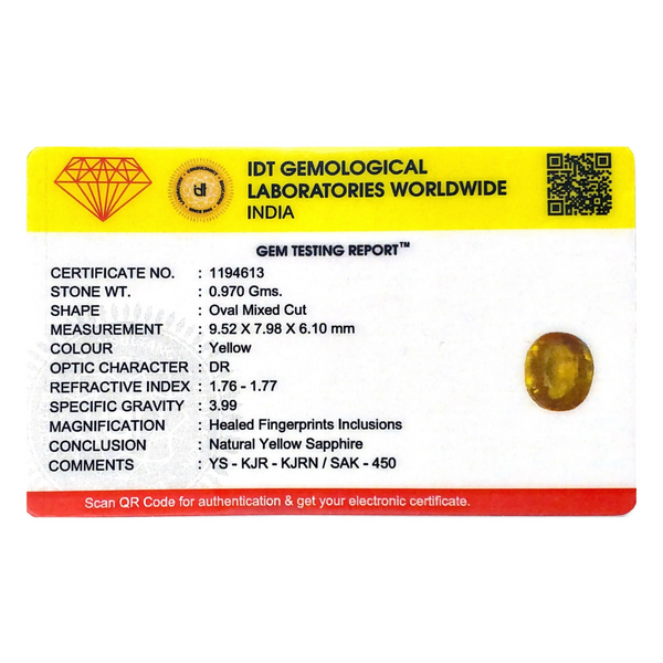 Yellow Sapphire - 4.85 Carat