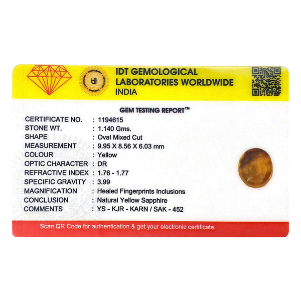 Yellow Sapphire - 5.7 Carat
