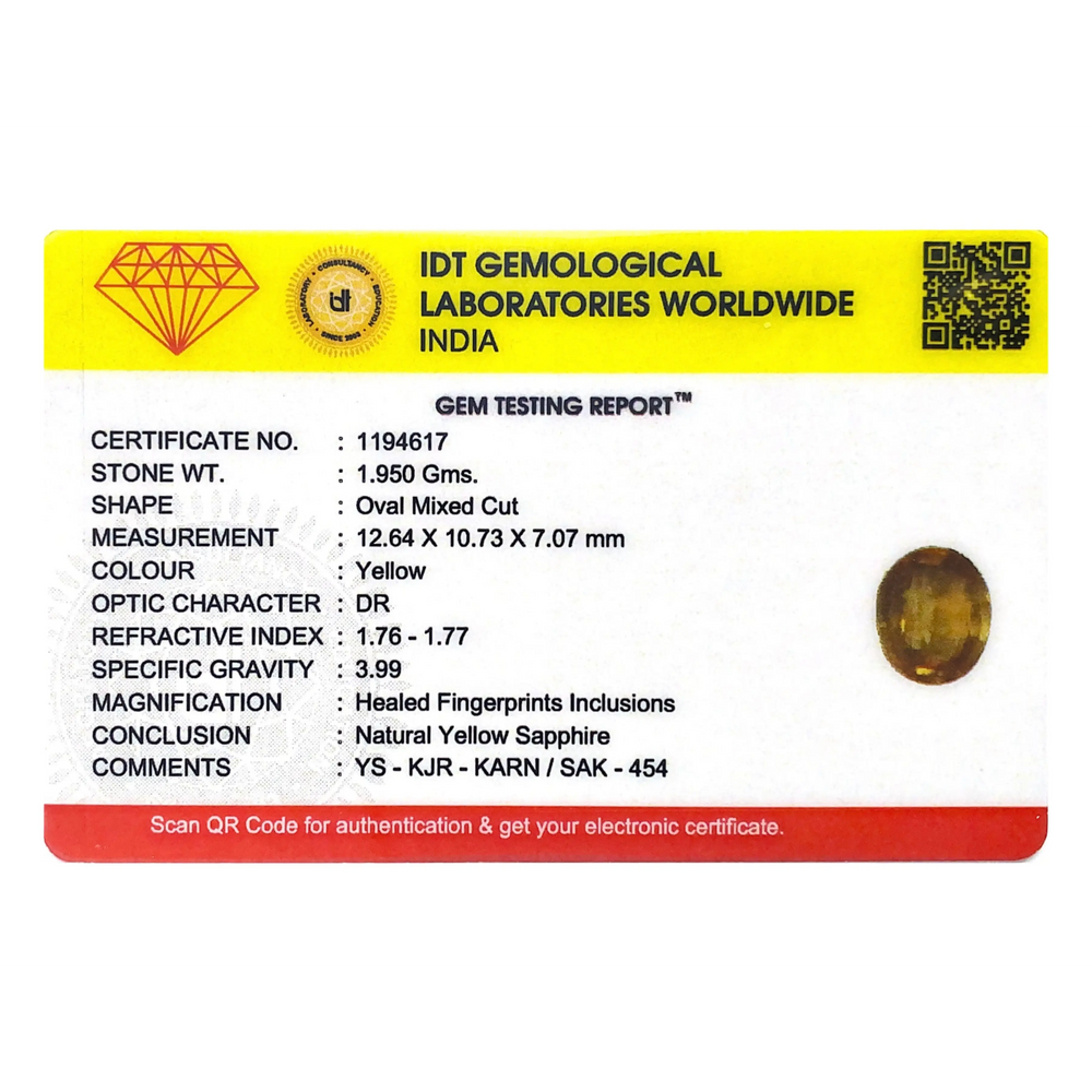 Yellow Sapphire - 9.75 Carat