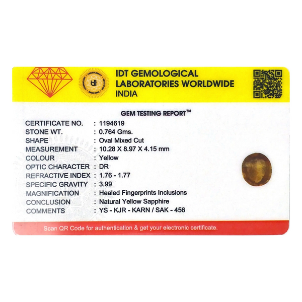 Yellow Sapphire - 3.82 Carat