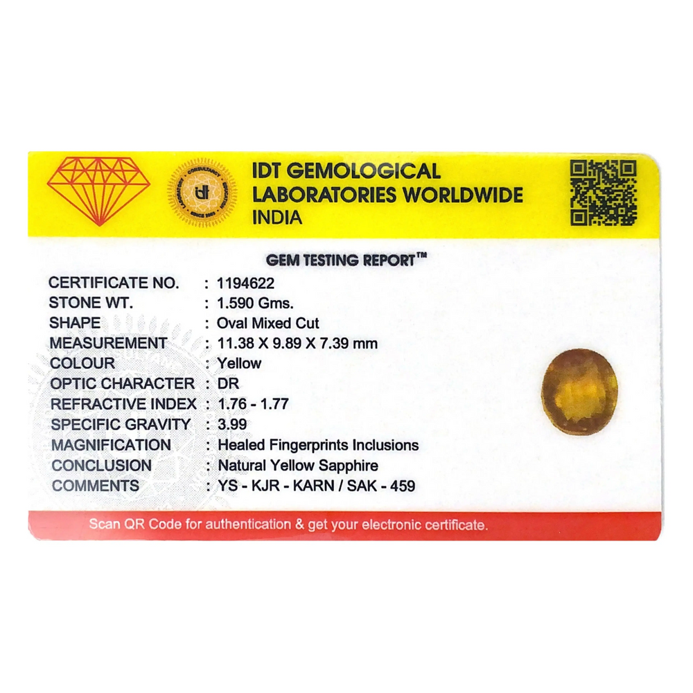 Yellow Sapphire - 7.95 Carat