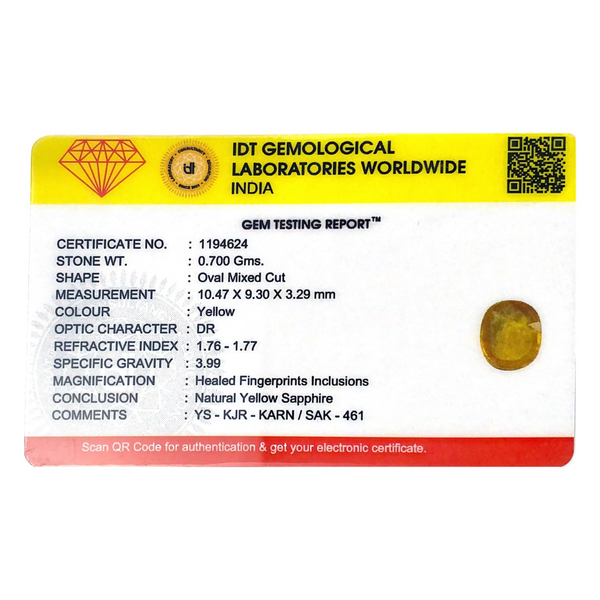 Yellow Sapphire - 3.5 Carat