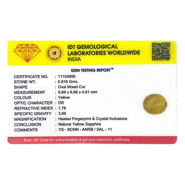Yellow Sapphire - 4.08 Carat