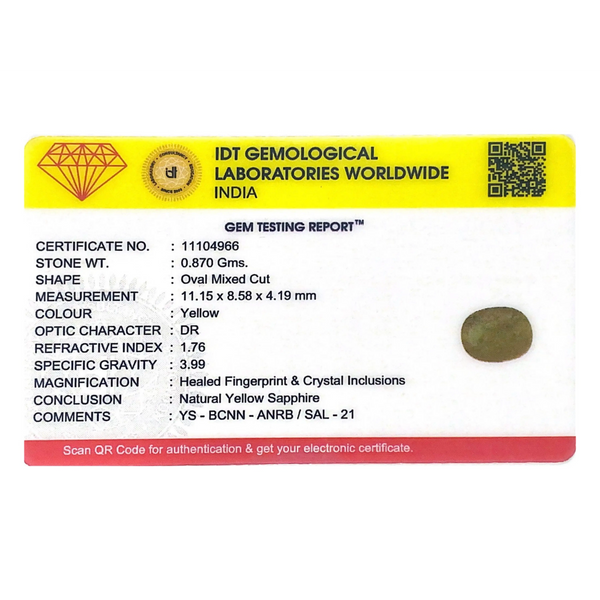 Yellow Sapphire - 4.35 Carat