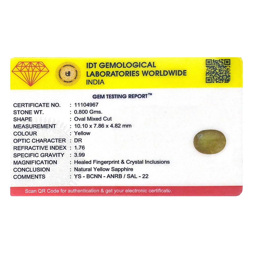 Yellow Sapphire - 4 Carat