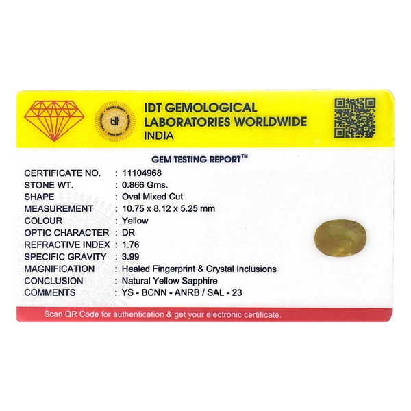 Yellow Sapphire - 4.33 Carat