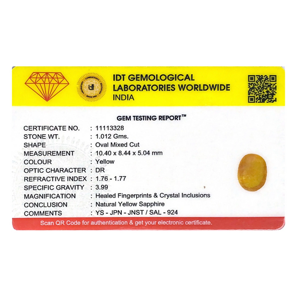 Yellow Sapphire - 5.06 Carat