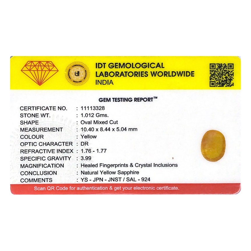 Yellow Sapphire - 5.06 Carat