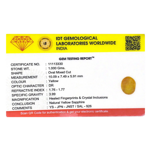 Yellow Sapphire - 5 Carat