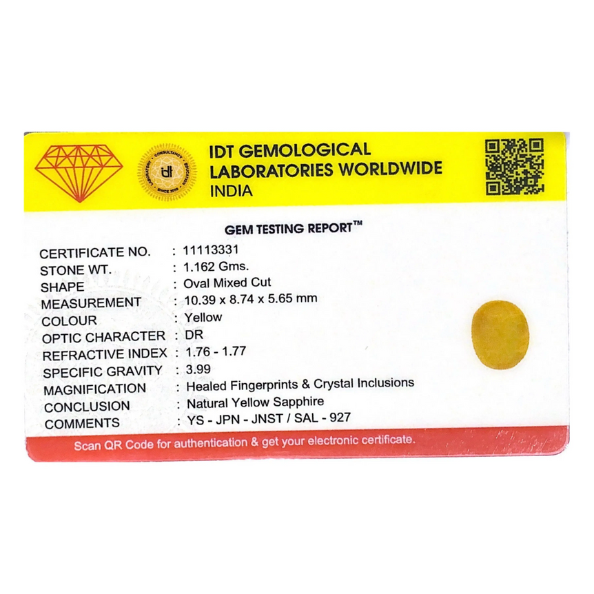 Yellow Sapphire - 5.81 Carat