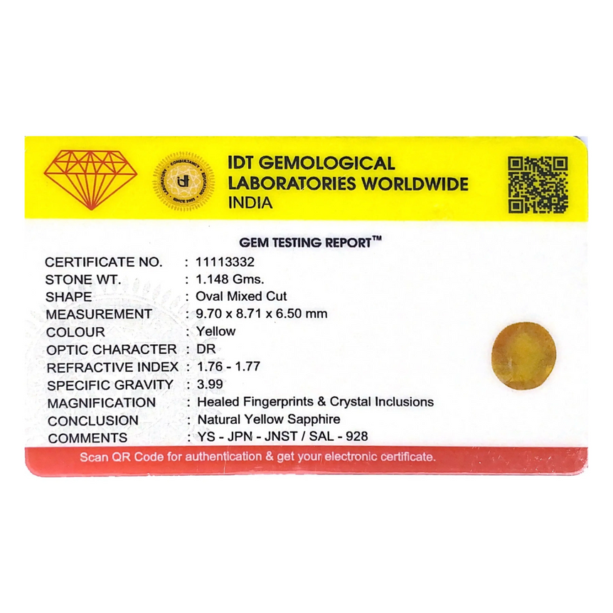 Yellow Sapphire - 5.74 Carat