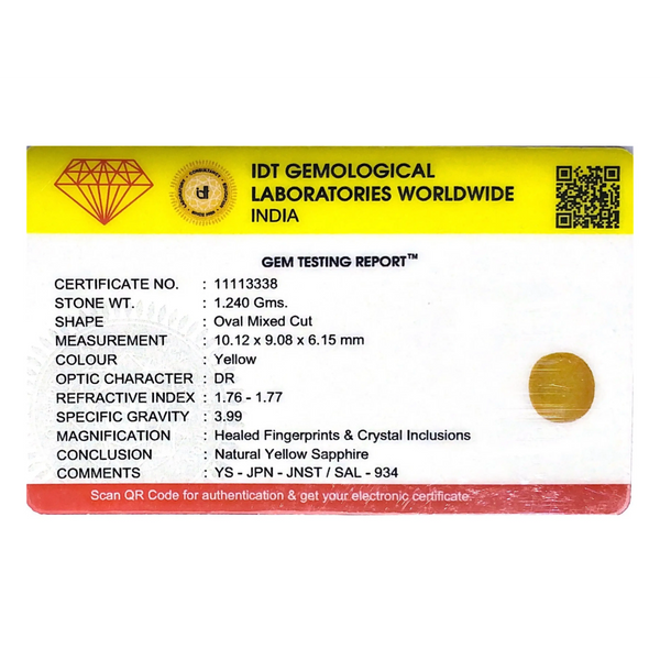 Yellow Sapphire - 6.2 Carat