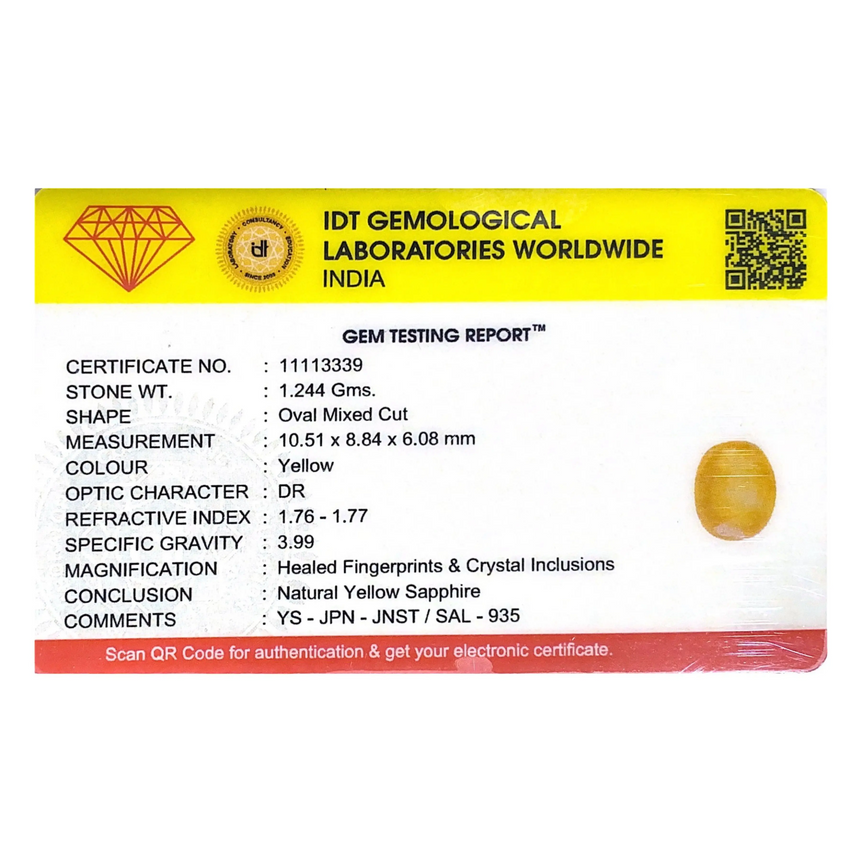 Yellow Sapphire - 6.22 Carat