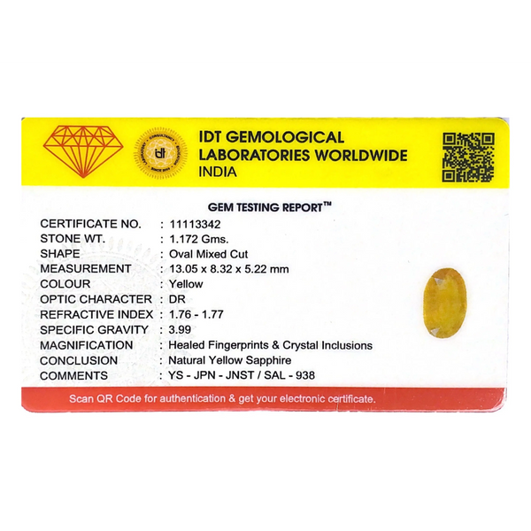 Yellow Sapphire - 5.86 Carat