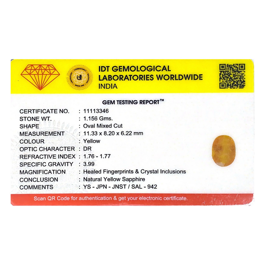 Yellow Sapphire - 5.78 Carat