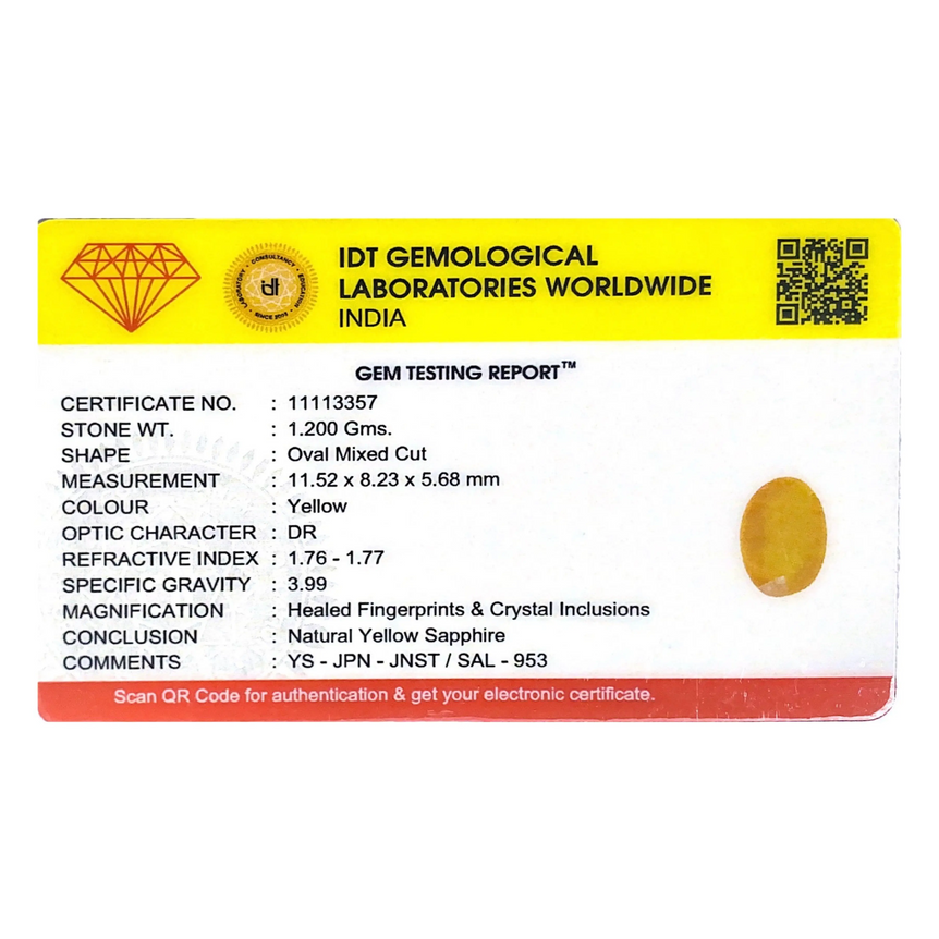 Yellow Sapphire - 6 Carat