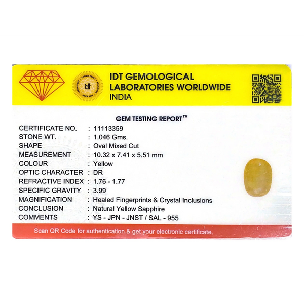Yellow Sapphire - 5.23 Carat