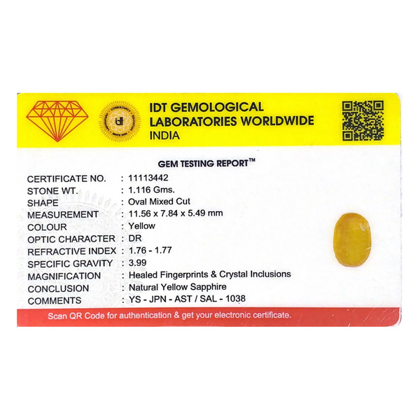 Yellow Sapphire - 5.58 Carat