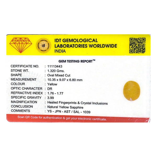 Yellow Sapphire - 6.6 Carat