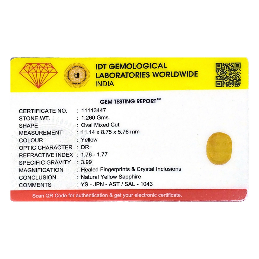 Yellow Sapphire - 6.3 Carat