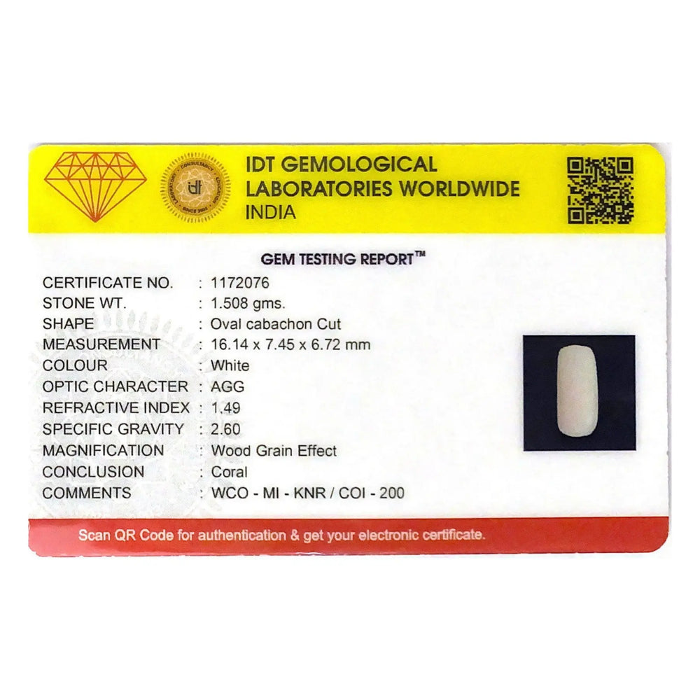 White Coral - 7.54 Carat - Pramogh