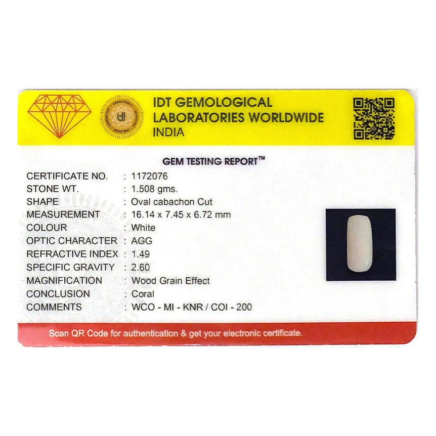White Coral - 7.54 Carat - Pramogh