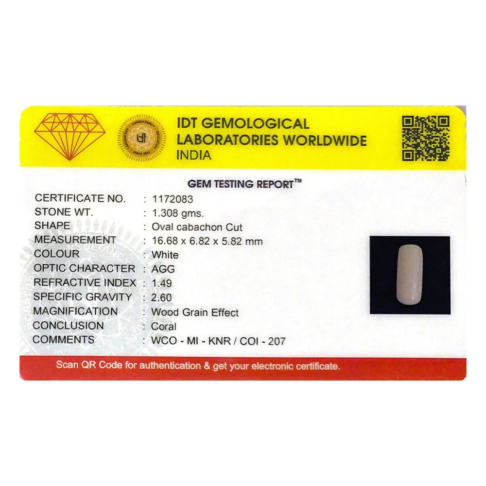 White Coral - 6.54 Carat - Pramogh